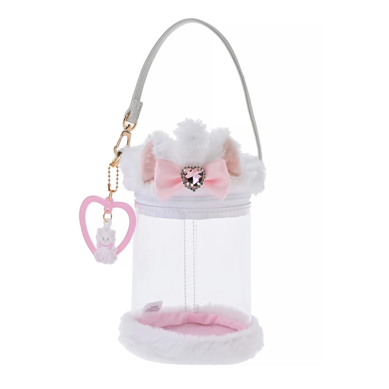Marie Fashionable Cat Pouch, Clear, Cylindrical, with Charm, Sparkly, Lovely,...