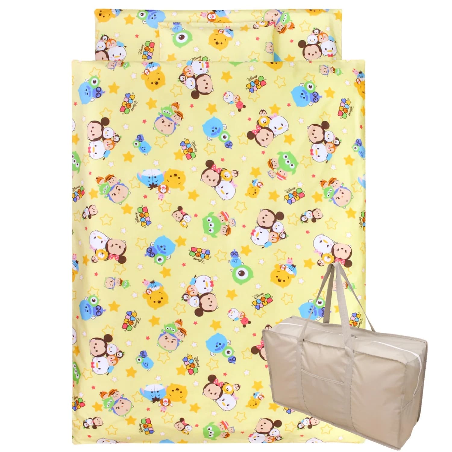 Tsum Tsum Disney Character Nap Futon Set 8 Pieces 100% Cotton Waterproof Bag ...