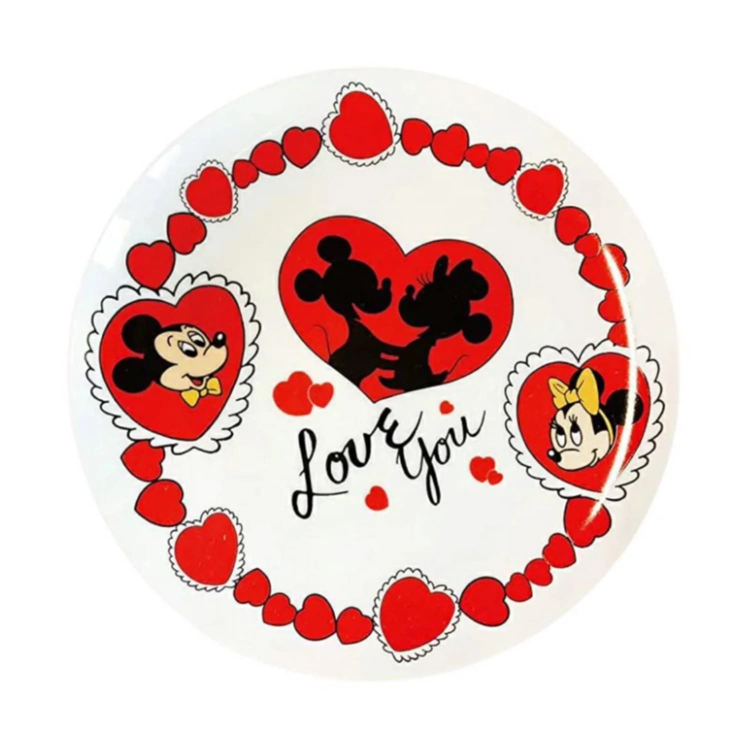 Disney Nostalgica Diameter 19cm Plate Mickey Mouse & Minnie Mouse Heart