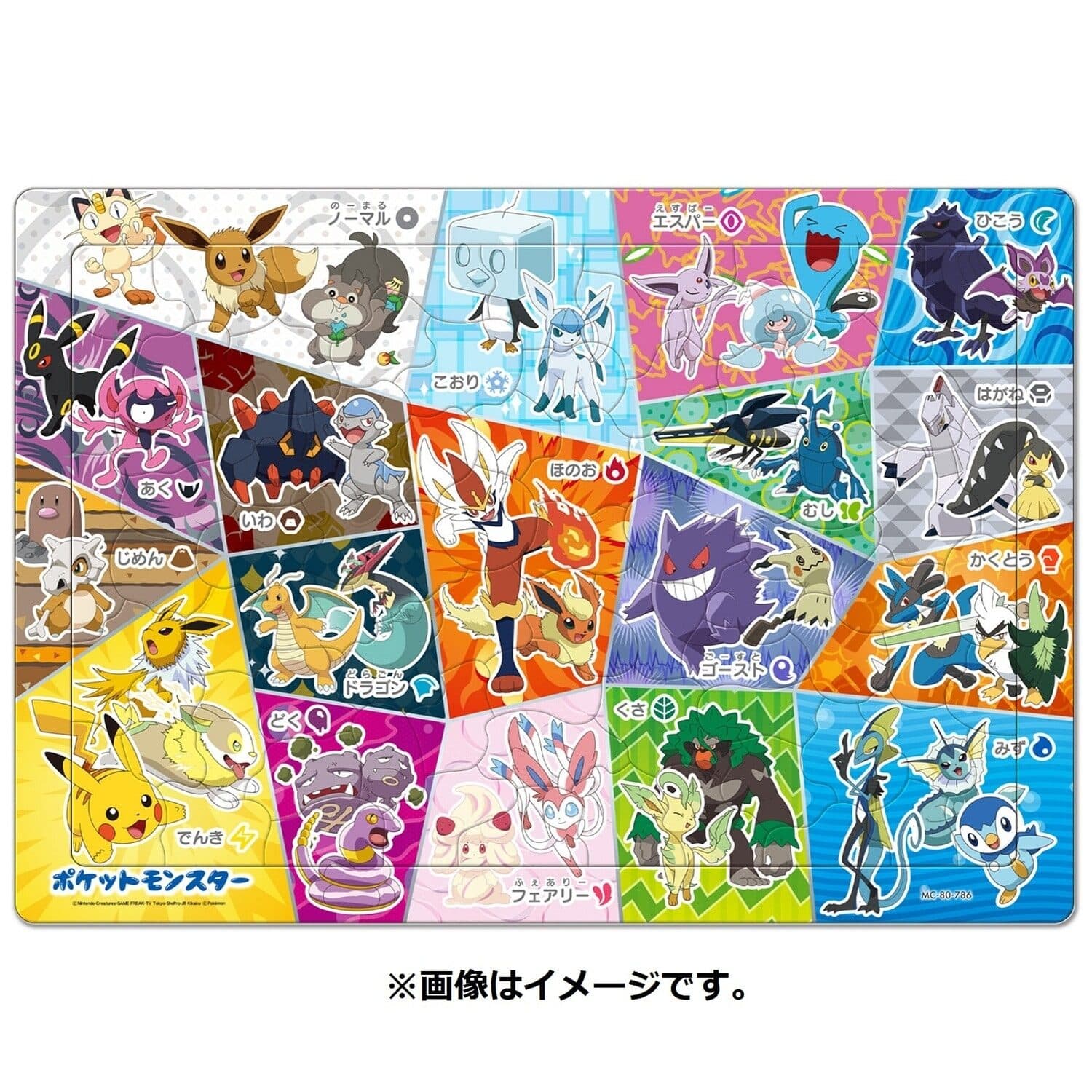Child Puzzle 80P: Learn the types of Pokemon